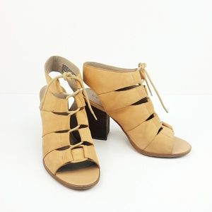 Hinge 'Drea' Peep Toe Leather/Suede Sandal